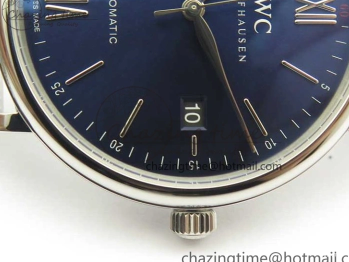 MIROTIME 1218 Portofino IW356501 SS V3 MK 1:1 Best Edition Blue Dial On SS Mesh Bracelet MIYOTA Timeless 7194